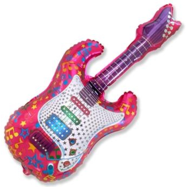 Balón fóliový Gitara ružová, 58cm