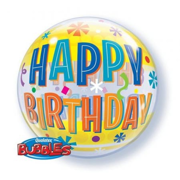 Balón fóliový Happy Birthday, 55cm