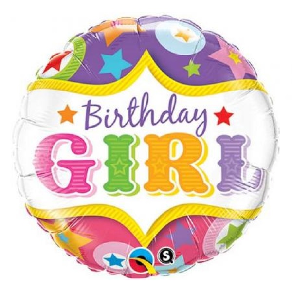 Balón fóliový Happy Birthday Girl, 45cm