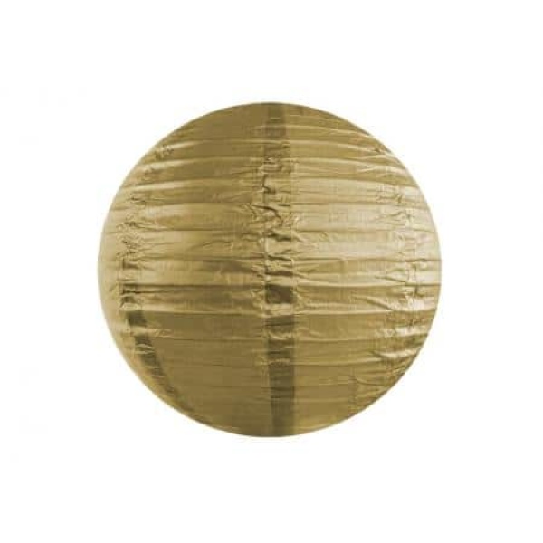 Lampión dekoračný guľa zlatý, 25cm