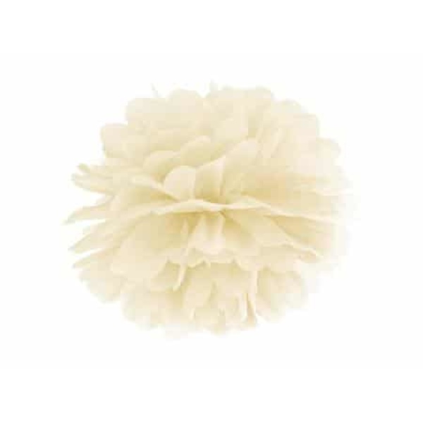 POM POM papierový tissue krémový, 35cm