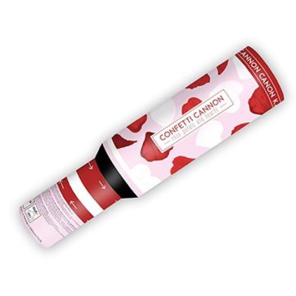 Vystreľovacie konfety lupene bielo - červené, 30cm