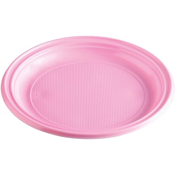 Plastový tanier ružový, 22cm, 10ks
