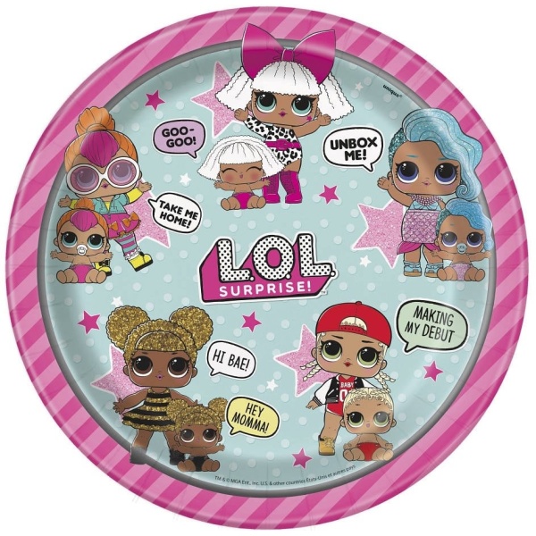 Papierové taniere LOL SURPRISE, 23cm, 8ks