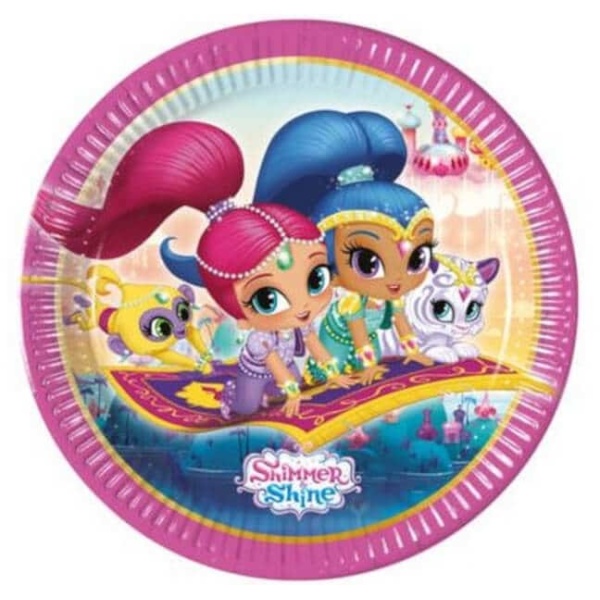 Papierové taniere Shimmer and Shine, 23cm, 8ks