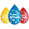 Balón Happy Birthday Párty mix farieb, vysiace, 30cm 5ks