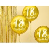 Fóliový balón 18. narodeniny zlatý, 45cm