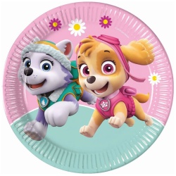 Papierové taniere Tlapková Patrola - PAW Patrol, ružové, 23cm, 8ks