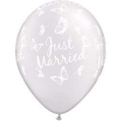 Balón Just Married perleťový metalický, 28cm, 1ks