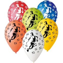 Balóny s potlačou Futbal, 30cm, 5ks