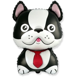 Fóliový balón Buldog čierny, 35cm