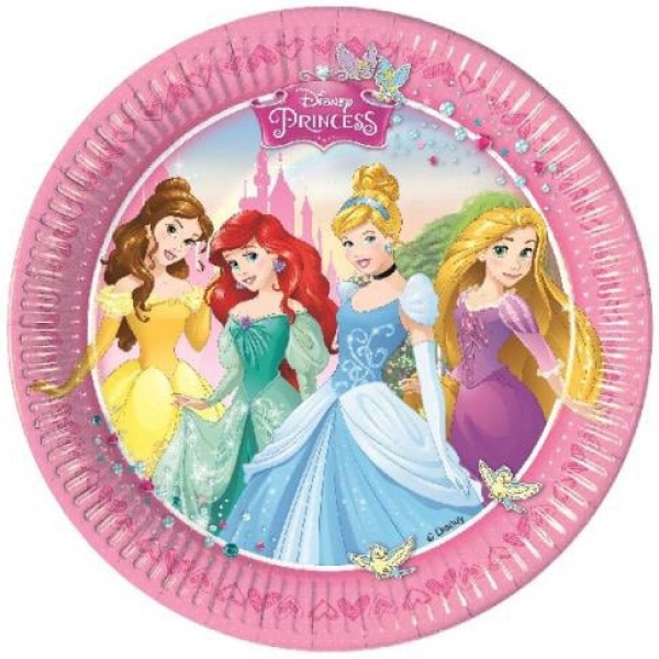 Papierové taniere Disney princezny, 23cm, 8ks