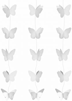 Girlanda biele motýle, 200cm