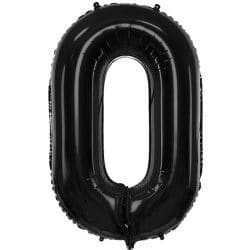 Fóliový balón číslo 0, čierny, 86cm