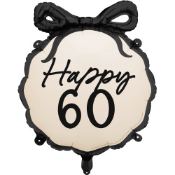 Fóliový balón s mašľou Happy 60, 45 cm
