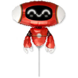 Fóliový balón Robot, červený, 35cm