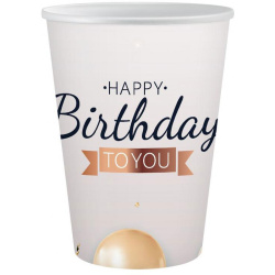 Papierové poháre Happy Birthday to you, 250ml, 6ks